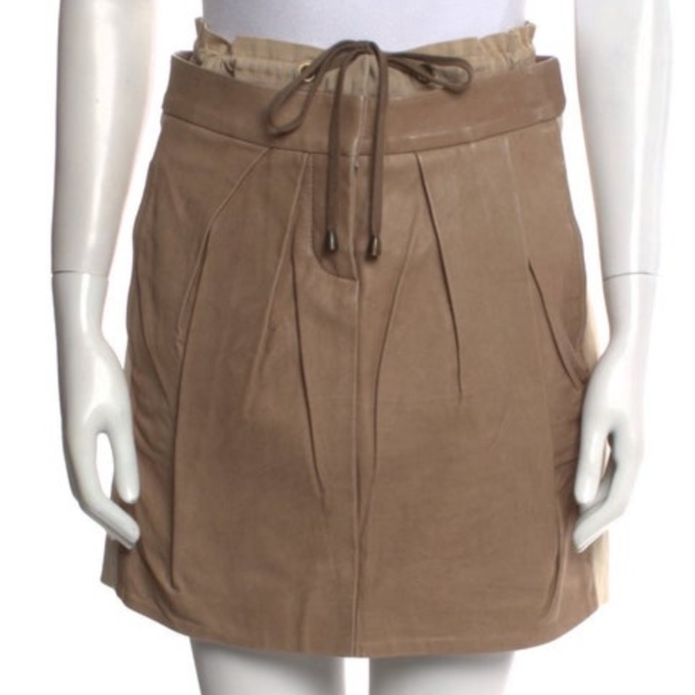 Gunex tan leather mini Skirt 6